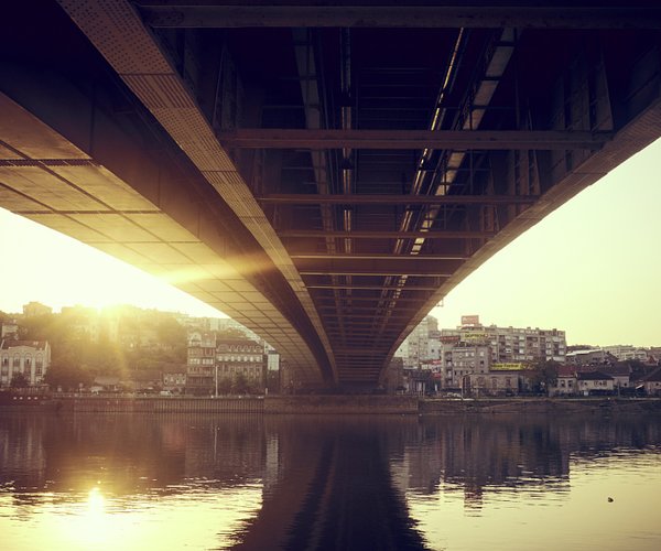 Sunrise under the bridge